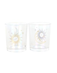 Iridescent Sun and Moon Votive Candle Holders ER_45525