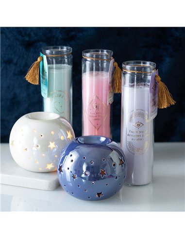 Mystic Rose Tube Candle with Rose Quartz Crystals ER_45625
