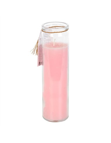 Mystic Rose Tube Candle with Rose Quartz Crystals ER_45625