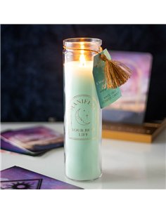 White Sage Tube Candle with Clear Quartz Crystals ER_45825 2