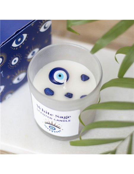 All Seeing Eye White Sage Crystal Chip Protection Candle EY_69923 - pic 134994 | FastDaddyshop
