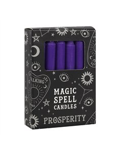 Set of 12 Purple 'Prosperity' Spell Candles FI_15228