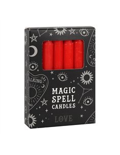 Set of 12 Red 'Love' Spell Candles FI_15428