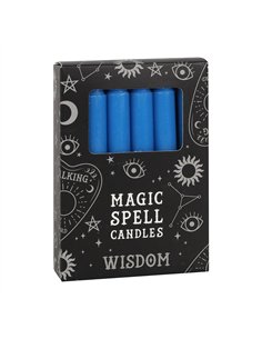 Set of 12 Blue 'Wisdom' Spell Candles FI_15828