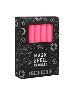 Set of 12 Pink 'Friendship' Spell Candles FI_15928