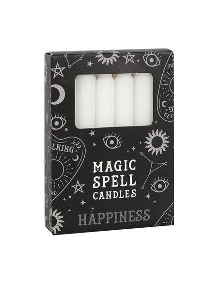 Set of 12 White 'Happiness' Spell Candles FI_16028 - pic 135013 | FastDaddyshop