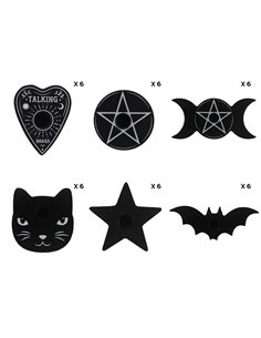 Pack of 36 Mixed Black Magic Spell Candle Holders FI_41624