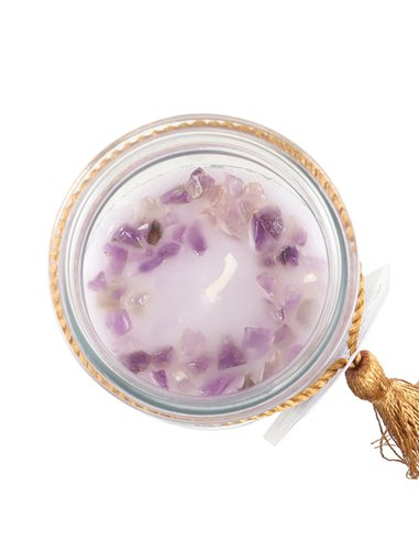 Blackberry Tube Candle with Amethyst Crystals ER_45725