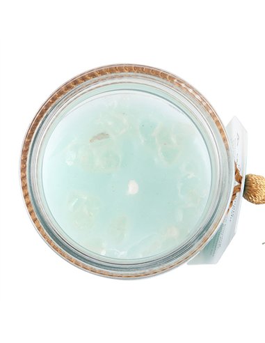 White Sage Tube Candle with Clear Quartz Crystals ER_45825