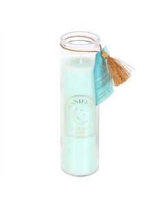 White Sage Tube Candle with Clear Quartz Crystals ER_45825