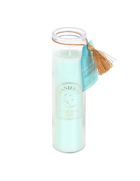 White Sage Tube Candle with Clear Quartz Crystals ER_45825 - pic 135034 | FastDaddyshop
