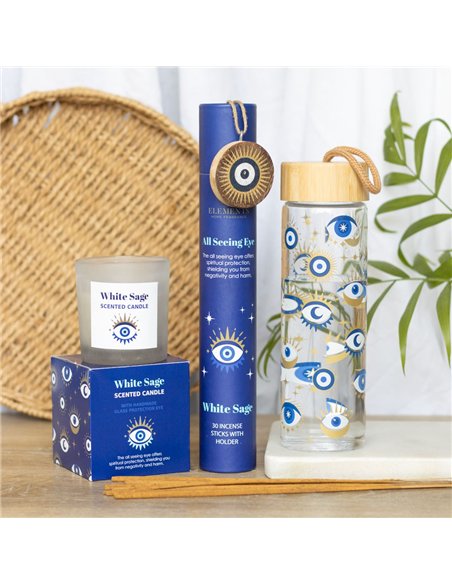 All Seeing Eye White Sage Crystal Chip Protection Candle EY_69923 - pic 135035 | FastDaddyshop