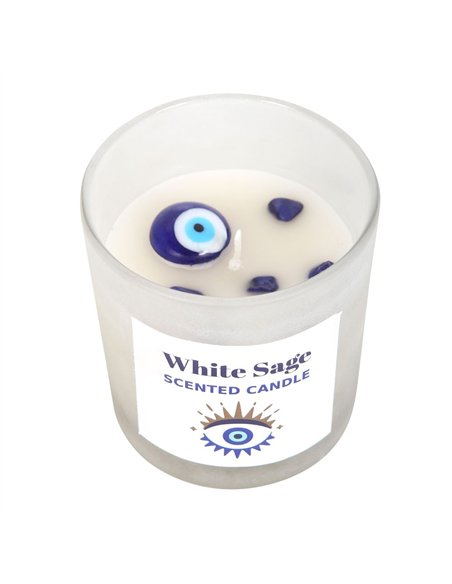 All Seeing Eye White Sage Crystal Chip Protection Candle EY_69923 - pic 135039 | FastDaddyshop