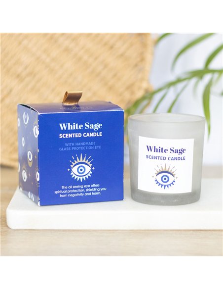 All Seeing Eye White Sage Crystal Chip Protection Candle EY_69923 - pic 135040 | FastDaddyshop
