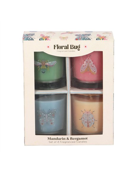 Set of 4 Floral Bug Mandarin & Bergamot Candles FB_00426 - pic 135050 | FastDaddyshop