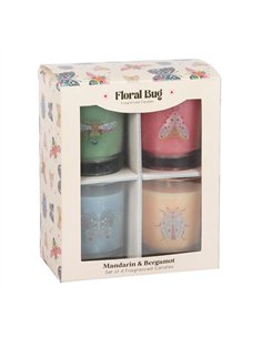 Set of 4 Floral Bug Mandarin & Bergamot Candles FB_00426