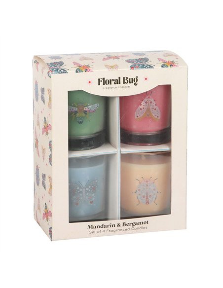 Set of 4 Floral Bug Mandarin & Bergamot Candles FB_00426 - pic 135051 | FastDaddyshop