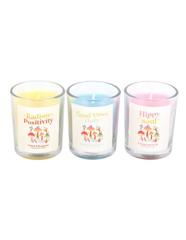 Set of 3 Funky Fungi Mushroom Votive Candles FF_13725
