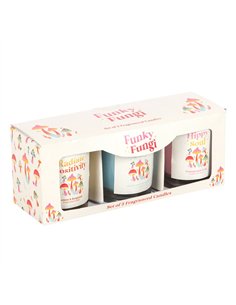 Set of 3 Funky Fungi Mushroom Votive Candles FF_13725