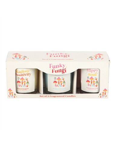 Set of 3 Funky Fungi Mushroom Votive Candles FF_13725
