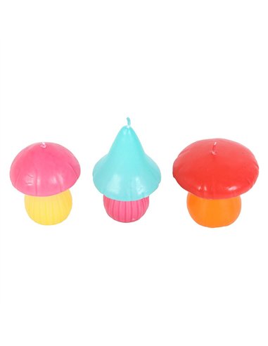 Set of 3 Mushroom Shaped Candles FF_14225