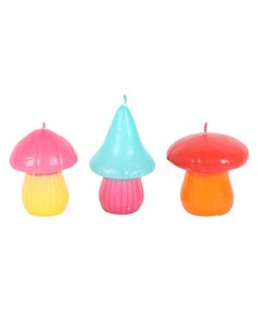 Set of 3 Mushroom Shaped Candles FF_14225