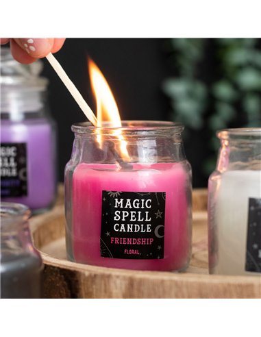 Floral 'Friendship' Spell Candle Jar FI_28423