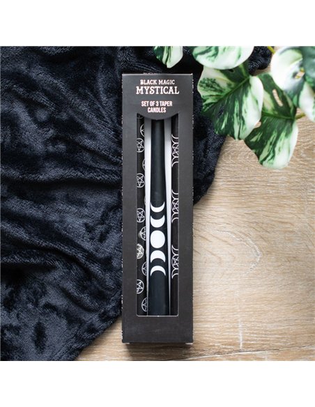 Set of 3 Black Magic Mystical Taper Candles  FI_41924 - pic 135125 | FastDaddyshop