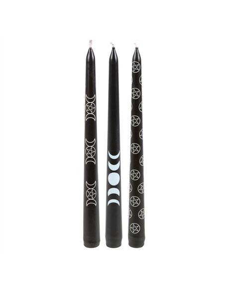 Set of 3 Black Magic Mystical Taper Candles  FI_41924 - pic 135128 | FastDaddyshop