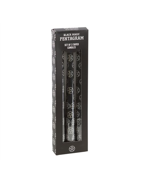 Set of 3 Black Magic Pentagram Taper Candles  FI_79524 - pic 135147 | FastDaddyshop