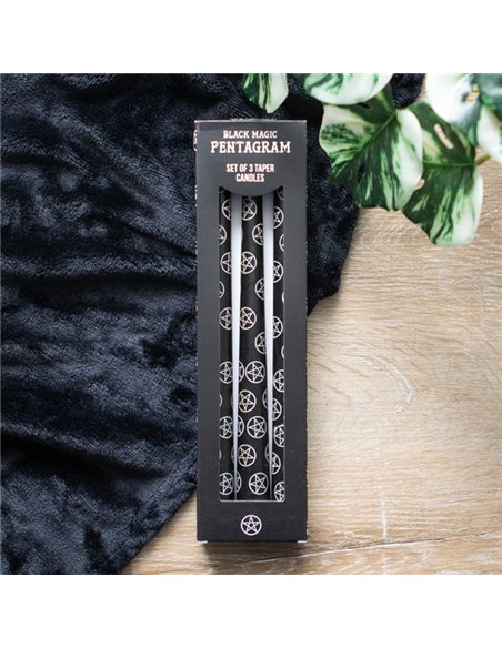 Set of 3 Black Magic Pentagram Taper Candles  FI_79524 - pic 135152 | FastDaddyshop