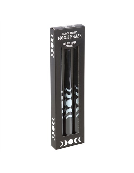 Set of 3 Black Magic Moon Phase Taper Candles  FI_79624 - pic 135153 | FastDaddyshop