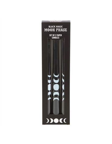 Set of 3 Black Magic Moon Phase Taper Candles  FI_79624 - pic 135154 | FastDaddyshop