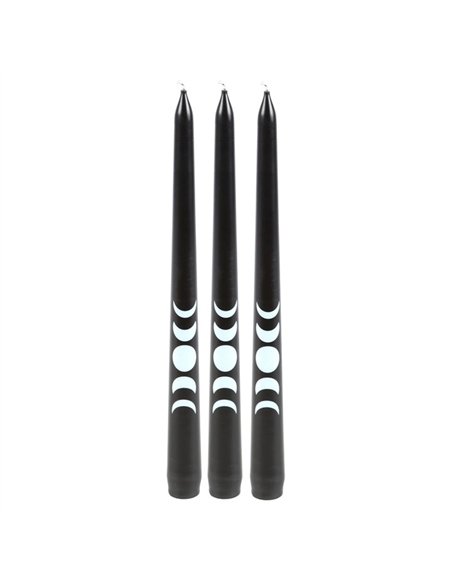 Set of 3 Black Magic Moon Phase Taper Candles  FI_79624 - pic 135155 | FastDaddyshop