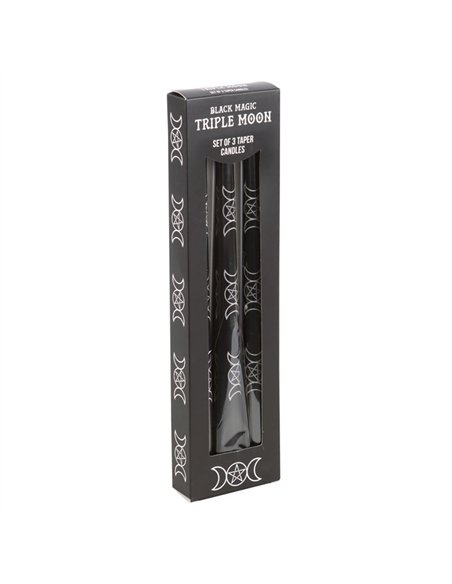 Set of 3 Black Magic Triple Moon Taper Candles  FI_79724 - pic 135159 | FastDaddyshop