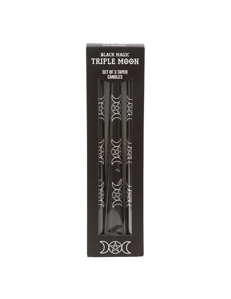 Set of 3 Black Magic Triple Moon Taper Candles  FI_79724 - pic 135160 | FastDaddyshop