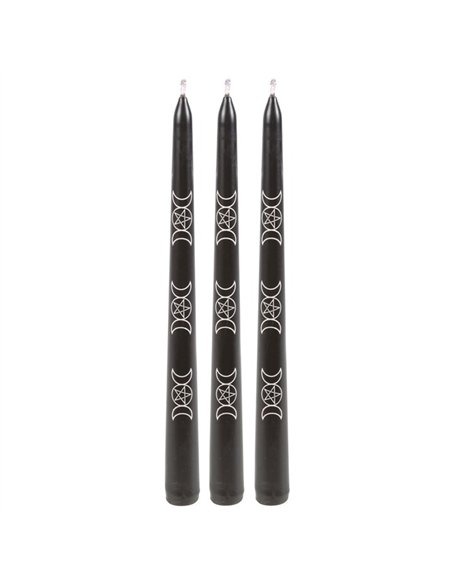 Set of 3 Black Magic Triple Moon Taper Candles  FI_79724 - pic 135161 | FastDaddyshop
