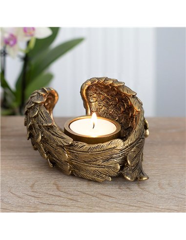 Antique Gold Angel Wing Tealight Candle Holder GA_59530