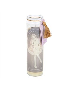 Selene Goddess Tube Candle with Amethyst Crystals GD_67525