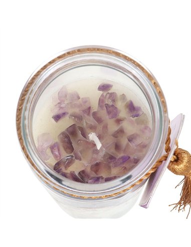Selene Goddess Tube Candle with Amethyst Crystals GD_67525