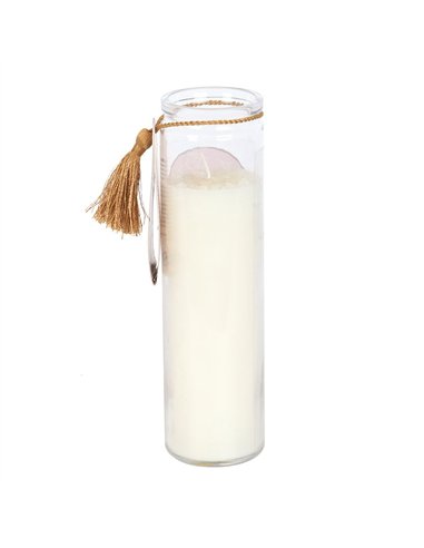 Athena Goddess Tube Candle with Clear Quartz Crystals GD_67625