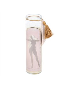 Athena Goddess Tube Candle with Clear Quartz Crystals GD_67625
