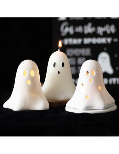 10cm Unscented Ghost Candle HB_64023