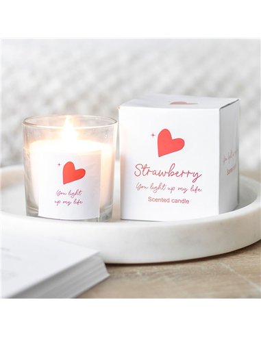 You Light Up My Life Strawberry Scented Candle HH_39525
