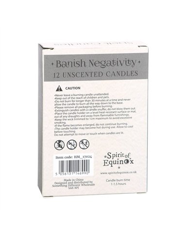 Pack of 12 Banish Negativity Spell Candles HM_17024