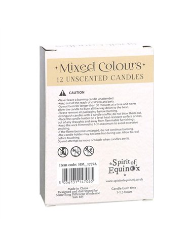 Pack of 12 Mixed Colour Spell Candles HM_17724