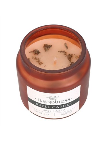 Sage Infused Happiness Spell Candle HM_49523