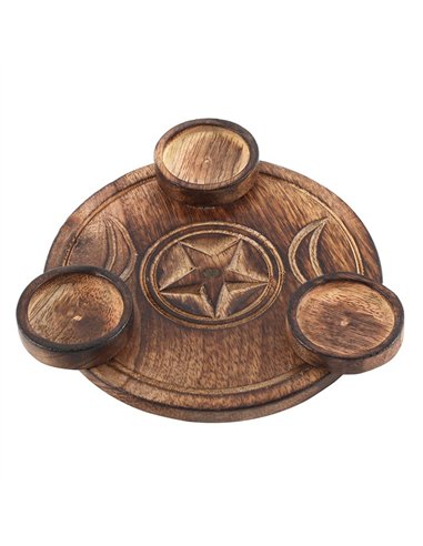 Triple Moon Tealight Candle Holder IN_22728