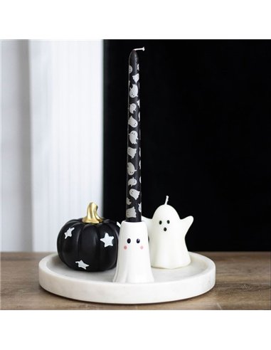 Sweet Ghost Candle Holder with Taper Candle KY_86825