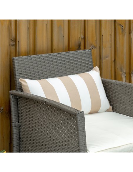 Outsunny Rattan Garden Furniture 3 Pieces Patio Bistro Set Wicker Weave Conservatory Sofa Chair & Table Set with Cushion Pillow  - pic 13534 | FastDaddyshop